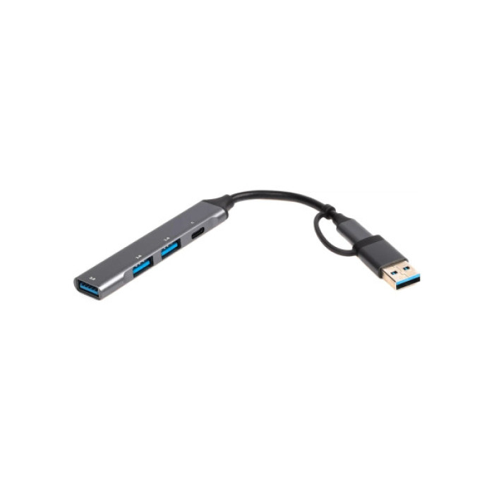 Концентратор Maxxter USB-C + USB-A to 1xUSB 3.0 + 2xUSB 2.0 + 1xUSB-C (HU3C-4P1CN-01)