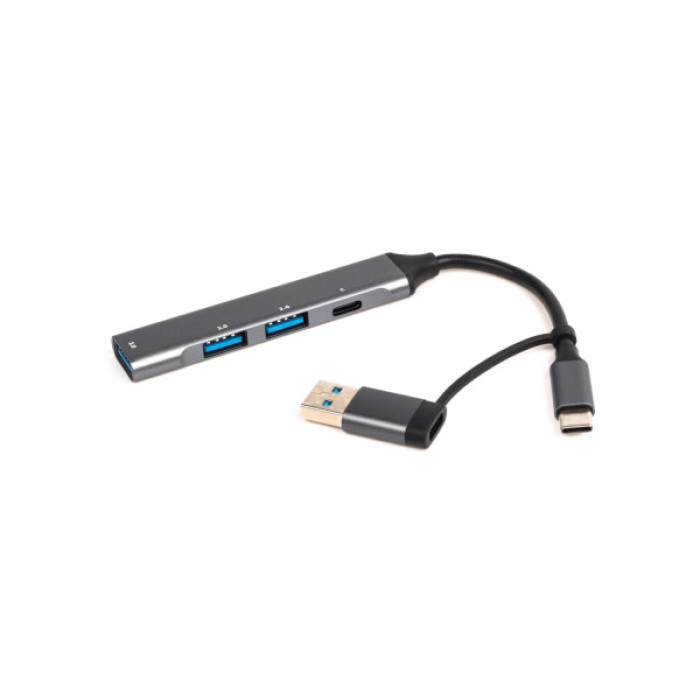 Концентратор Maxxter USB-C + USB-A to 1xUSB 3.0 + 2xUSB 2.0 + 1xUSB-C (HU3C-4P1CN-01)