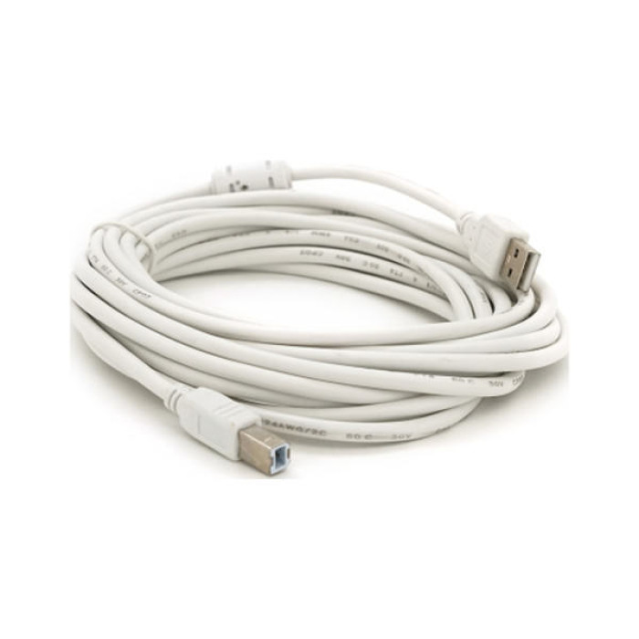 Кабель для принтера USB 2.0 AM/BM 5.0m ferrite white Voltronic (YT-AM/BM-5.0W)