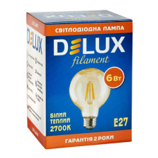Лампочка Delux Globe G95 6Вт E27 2700К amber filament (90016727)