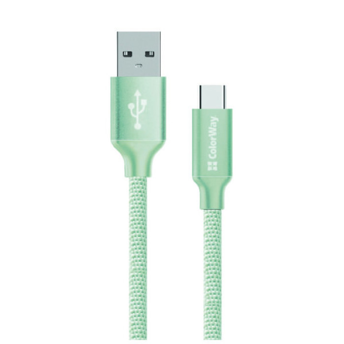 Дата кабель USB 2.0 AM to USB-C 1.0m mint ColorWay (CW-CBUC003-MT)