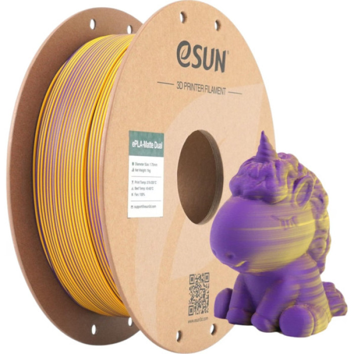 Пластик для 3D-принтера eSUN PLA matte dual 1,75mm 1kg PURPLE YELLOW (PLA-MTD175B-ZY1P1)