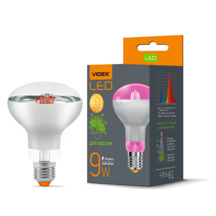 Лампочка Videx Filament R80FF 09W E27 1200K (VL-R80FF-09271)