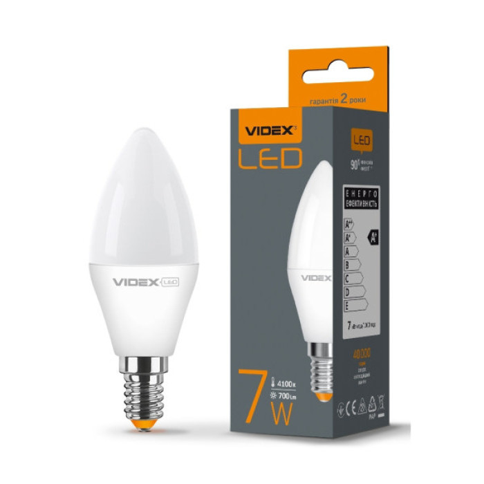 Лампочка Videx LED C37e 7W E14 4100K (VL-C37e-07144)