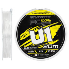 Флюорокарбон Favorite U1 FC 20m 26/0.84mm 95.9lb/43.48kg (1693.12.03)