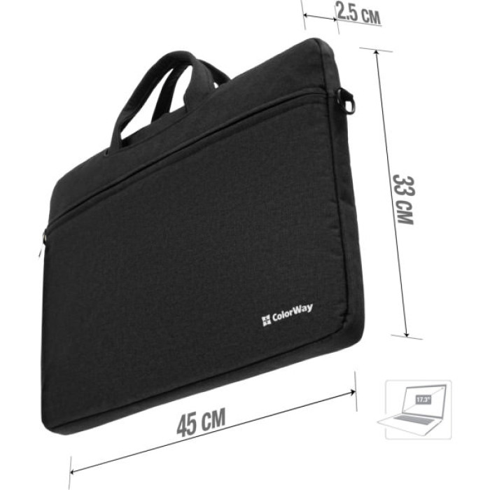 Сумка для ноутбука ColorWay 17.3" Casual Black (CW-LBC173-BK)