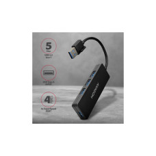Концентратор AXAGON USB 3.1 to 4xUSB 3.0 black (HUE-G1A)
