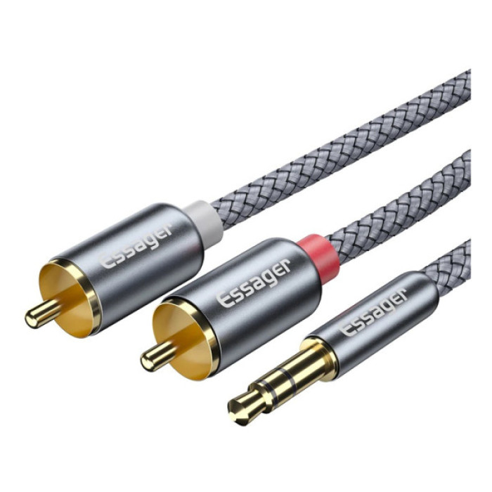 Кабель мультимедійний 3.5mm M to 2xRCA M 3.0m Essager (EYPZJ-MYC0G)
