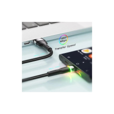 Дата кабель USB 2.0 AM to USB-C 1.0m 3A LED black Essager (EXCT-XCD01)