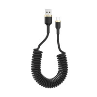 Дата кабель USB 2.0 AM to USB-C 1.0m spiral black ColorWay (CW-CBUC051-BK)