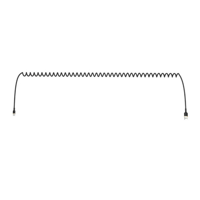 Дата кабель USB 2.0 AM to USB-C 1.0m spiral black ColorWay (CW-CBUC051-BK)