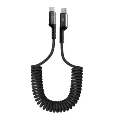 Дата кабель USB-C to USB-C 1.0m Spiral 3A Black Armorstandart (ARM75392)
