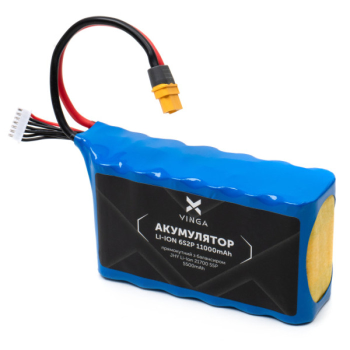 Акумулятор для дрона Vinga Li-ion 6S2P 11000mAh з балансувальним дротом (JHY Li-Ion 21700 5500mAh) (V6S2P-11000MAH)