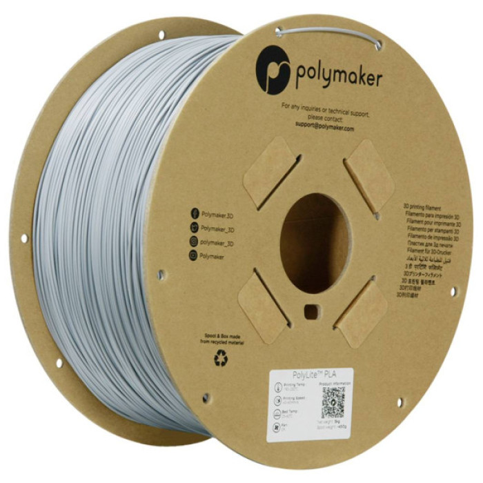 Пластик для 3D-принтера Polymaker PLA POLYLITE 1,75mm 3kg GREY (PA02035)