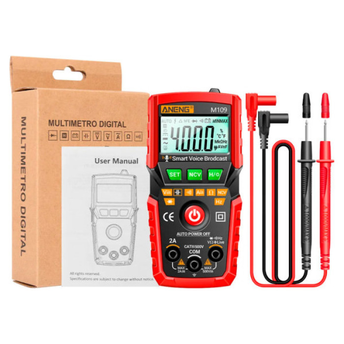 Цифровий мультиметр ANENG M109, V, A, R, C, T, F (M109)