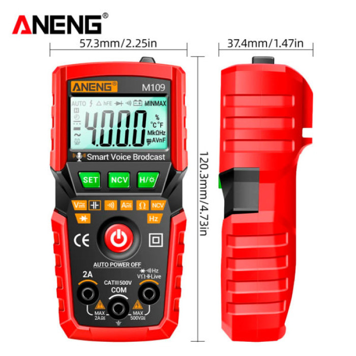 Цифровий мультиметр ANENG M109, V, A, R, C, T, F (M109)