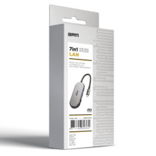 Концентратор Armorstandart USB-C to HDMI 4K, RJ45, PD, 2USB, SD, microSD Grey (ARM69365)