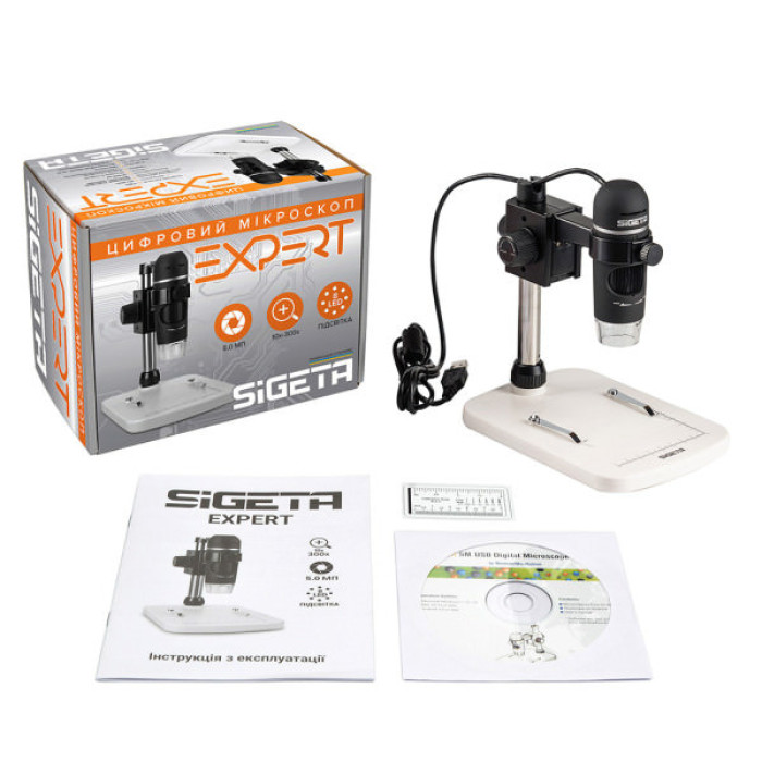 Мікроскоп Sigeta Цифровий Expert 10x-300x 5.0Mpx (65504)