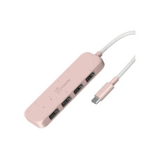 Концентратор J5create USB-C to 4xUSB-A 3.2 10Gbps rose (JCH341ER-N)