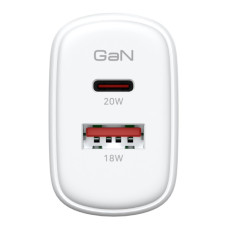 Зарядний пристрій Armorstandart 1xUSB-C + 1xUSB 20W GaN white (ARM89531)