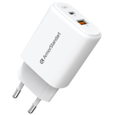 Зарядний пристрій Armorstandart 1xUSB-C + 1xUSB 20W GaN white (ARM89531)