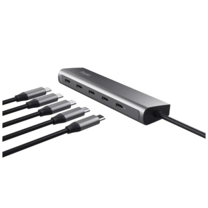 Концентратор Trust USB-C to 5xUSB-C aluminium 0.1m grey (25136_TRUST)