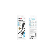 Дата кабель USB 2.0 AM to USB-C 1.0m silicone BX123 Leya black BOROFONE (6941991124211)