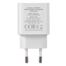 Зарядний пристрій 2E 30W USB-C PD white (2E-WC1USBC30W-W)