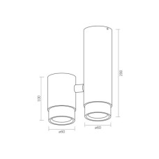 Світильник точковий Videx під лампу GU10 SPF07 накладний поворотний подвійний білий + (VL-SPF07-WB)