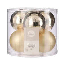 Ялинкова іграшка House Of Seasons Скляні кульки 6 шт D8 см Шампань (8718861800395)