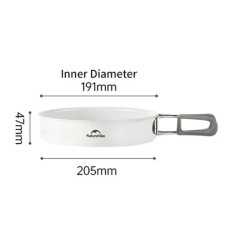 Сковорода туристична Naturehike CNK2450CF013 17,5 см, алюміній, біла (6927595711026)