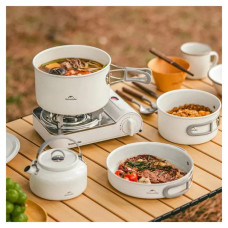 Сковорода туристична Naturehike CNK2450CF013 17,5 см, алюміній, біла (6927595711026)