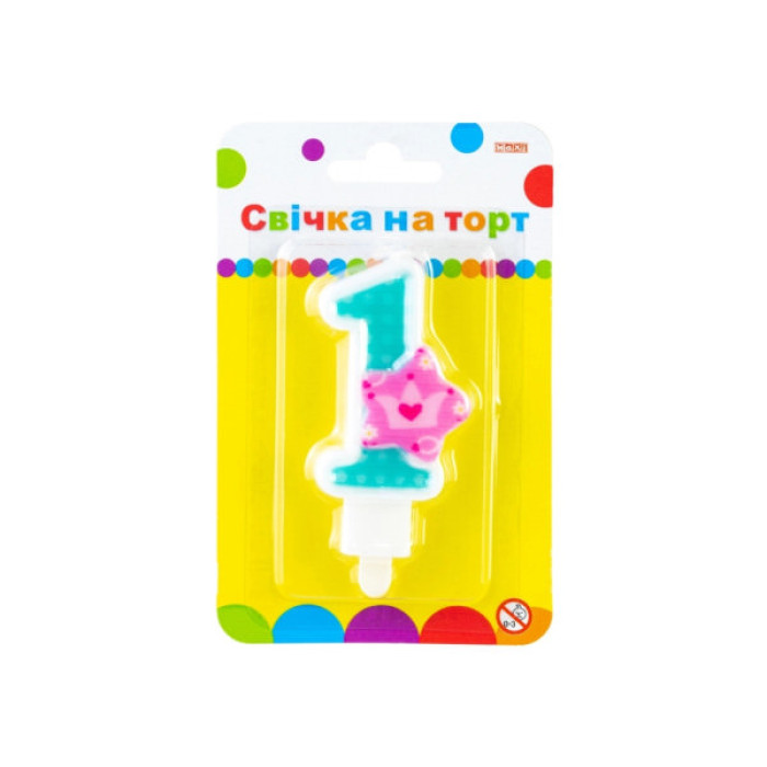 Свічка Maxi Princess "1" висотою 7,62 см (MX622050-1)