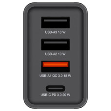 Зарядний пристрій Verbatim USB 30W PD3.0 4-ports black (49700)