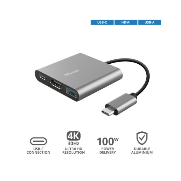 Концентратор Trust Dalyx 3-in-1 Multiport USB-C (23772)