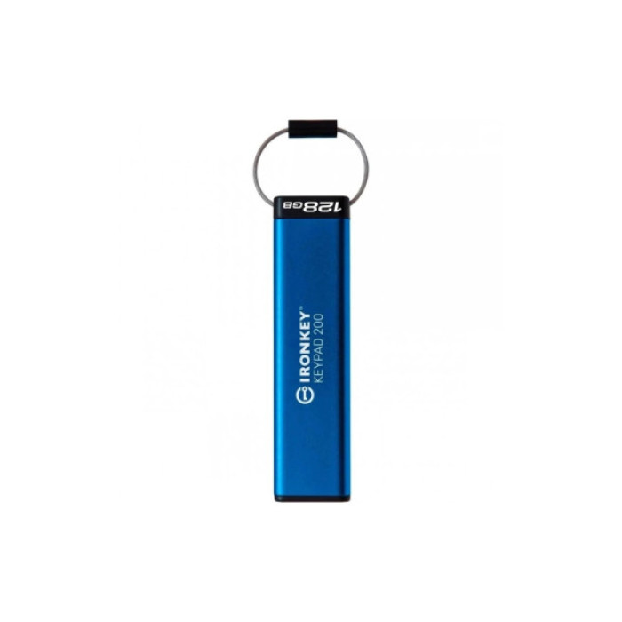 USB флеш накопичувач Kingston 128GB IronKey Keypad 200 Type-C Encrypted Blue USB 3.2 (IKKP200C/128GB)