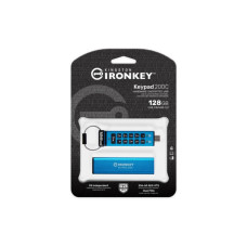 USB флеш накопичувач Kingston 128GB IronKey Keypad 200 Type-C Encrypted Blue USB 3.2 (IKKP200C/128GB)