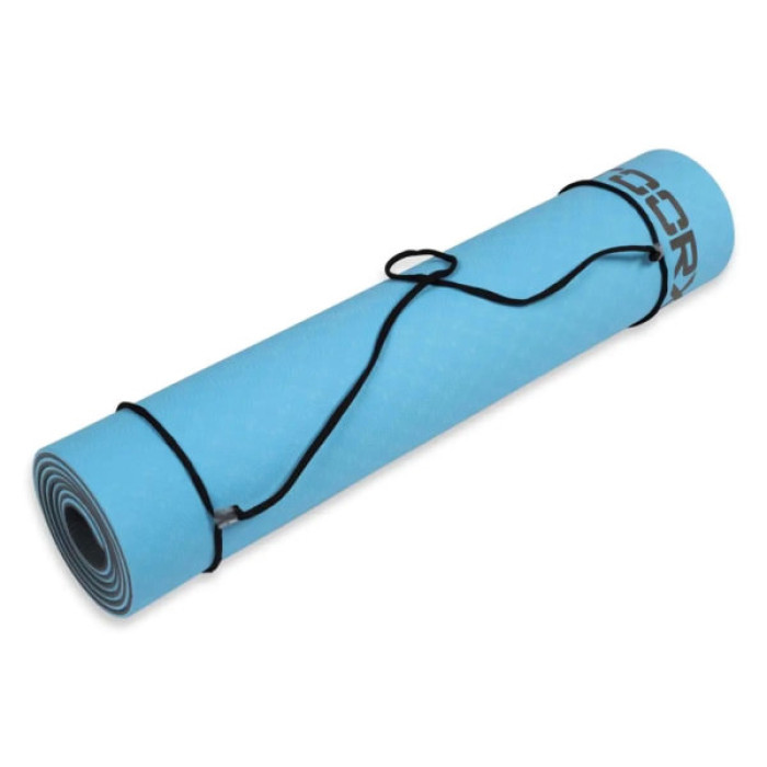 Килимок для йоги Toorx Professional TPE 183 х 60 х 0,6 см Azzurro/Antracite (MAT-183) (931141)