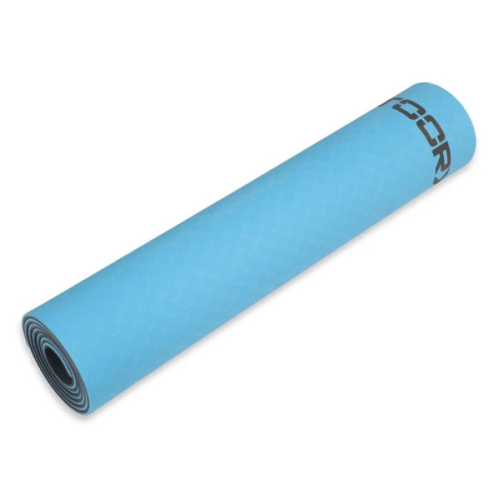 Килимок для йоги Toorx Professional TPE 183 х 60 х 0,6 см Azzurro/Antracite (MAT-183) (931141)