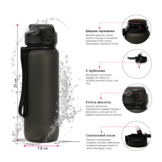 Пляшка для води Line Art Grassa 800 мл синій (60014318LA-03)