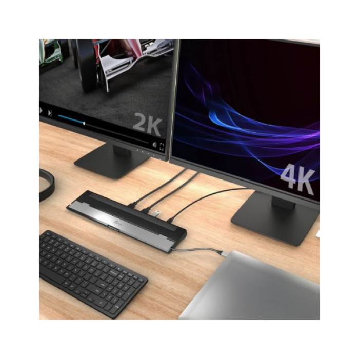 Порт-реплікатор J5create Dock-Station USB-C 10-in-1 (HDMI/PD/USB-A/USB-C/LAN/картридер/audio) (JCD542-N)