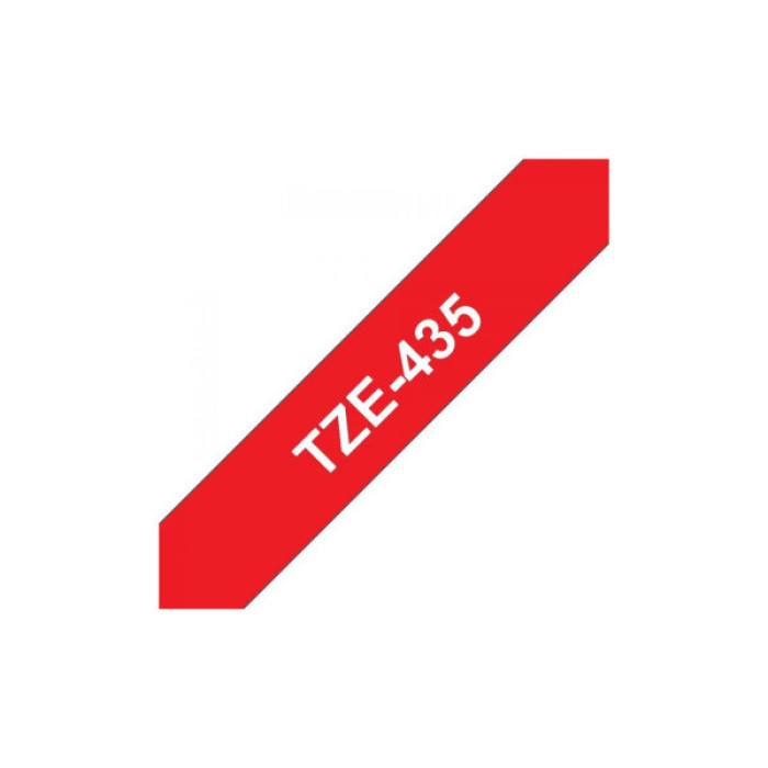 Стрічка для принтера етикеток UKRMARK B-T435P, ламінована, 12мм х 8м, white on red, аналог TZe435 (900784)