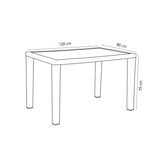 Стіл садовий Tilia Antares 80х120 см outglass, ніжки пластикові, кавовий (10772)