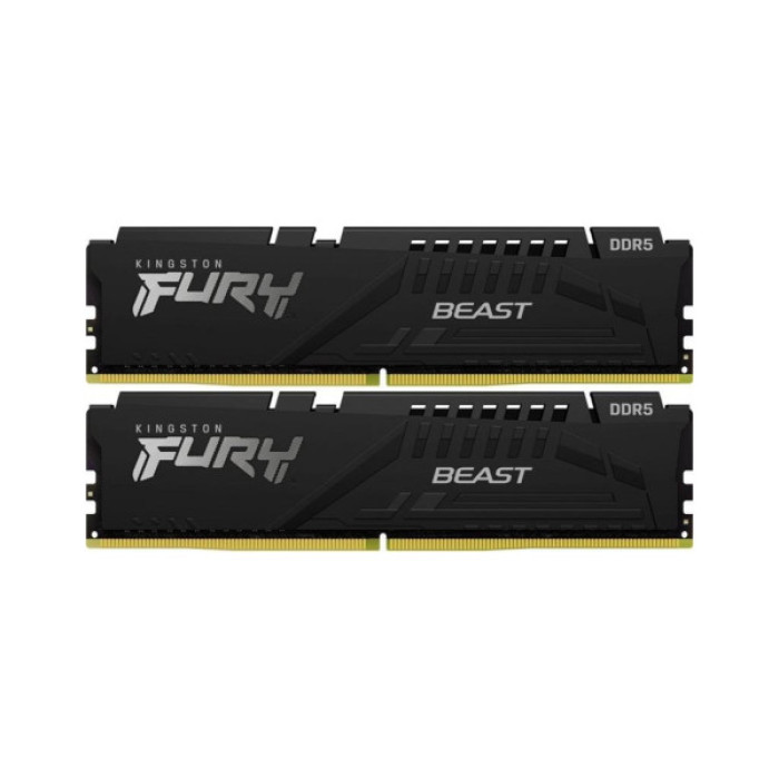 Модуль пам'яті для комп'ютера DDR5 64GB (2x32GB) 5600 MHz Fury Beast Black Kingston Fury (ex.HyperX) (KF556C36BBE2K2-64)
