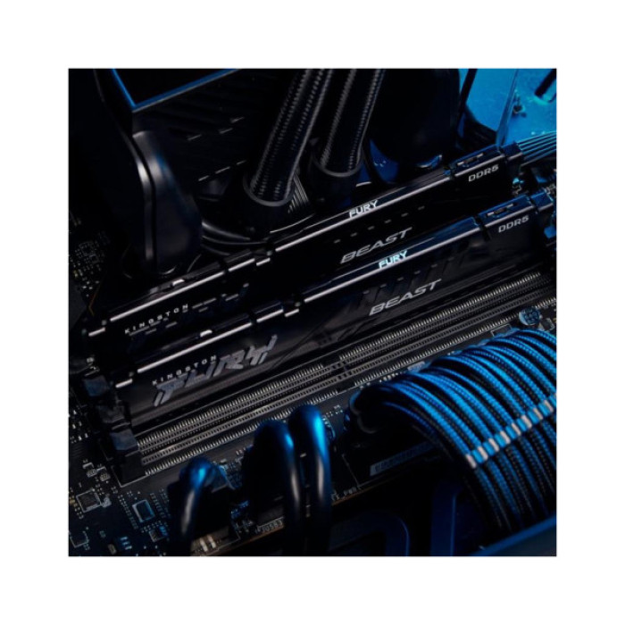 Модуль пам'яті для комп'ютера DDR5 64GB (2x32GB) 5600 MHz Fury Beast Black Kingston Fury (ex.HyperX) (KF556C36BBE2K2-64)