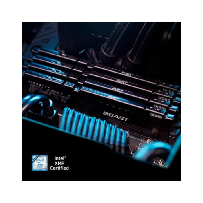 Модуль пам'яті для комп'ютера DDR5 64GB (2x32GB) 5600 MHz Fury Beast Black Kingston Fury (ex.HyperX) (KF556C36BBE2K2-64)