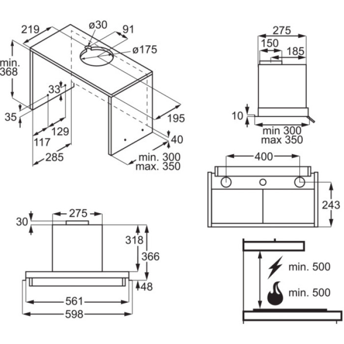 Витяжка кухонна Electrolux LFP516K