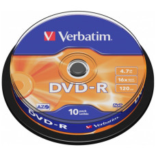 Диск DVD Verbatim 4.7Gb 16X CakeBox 10шт (43523)
