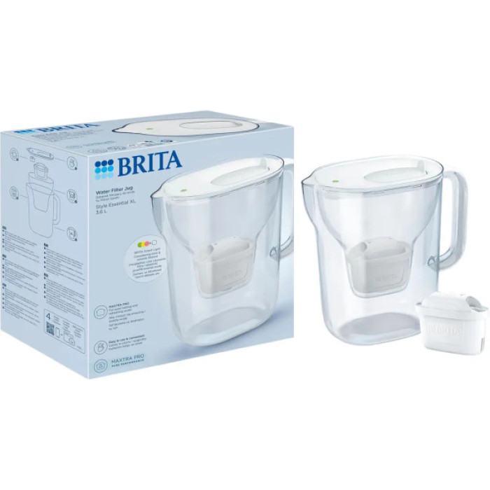 Фільтр-глечик Brita Style Essential XL MXPro 3.6л з картриджем білий (1058045)