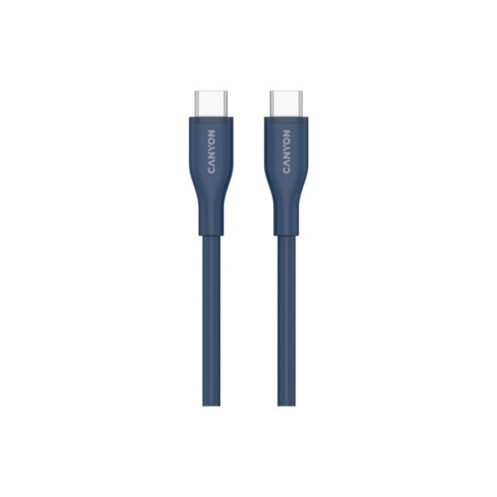 Дата кабель USB-C to USB-C 1.0m CC60SC10 60W Silicon Dark blue Canyon (CNS-CC60SC10DB)